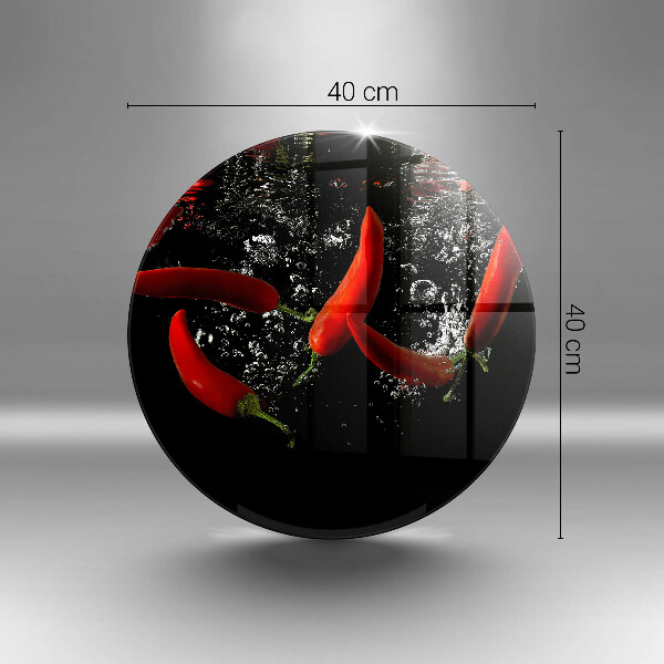 Glass worktop protector Chili peppers in water