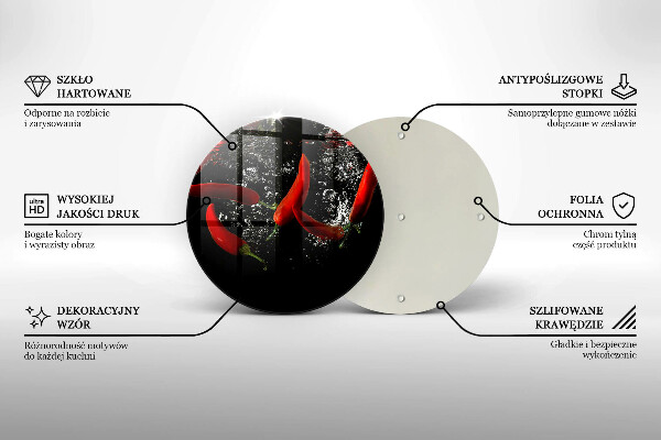 Glass worktop protector Chili peppers in water