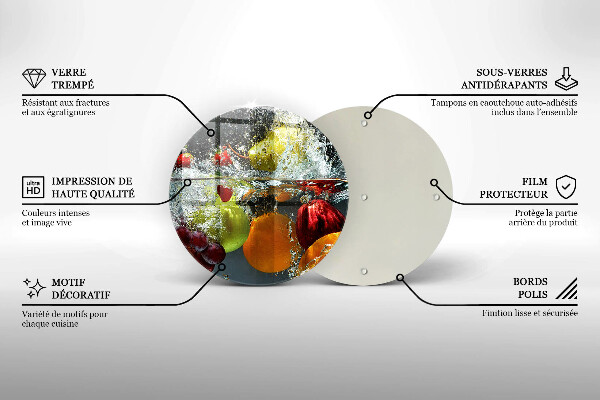 Glass worktop protector Juicy fruit in water