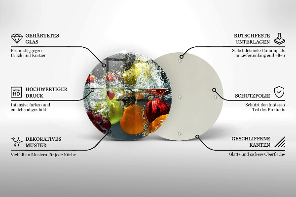 Glass worktop protector Juicy fruit in water