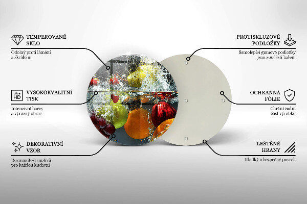 Glass worktop protector Juicy fruit in water