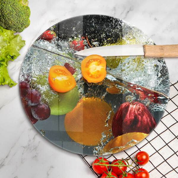 Glass worktop protector Juicy fruit in water