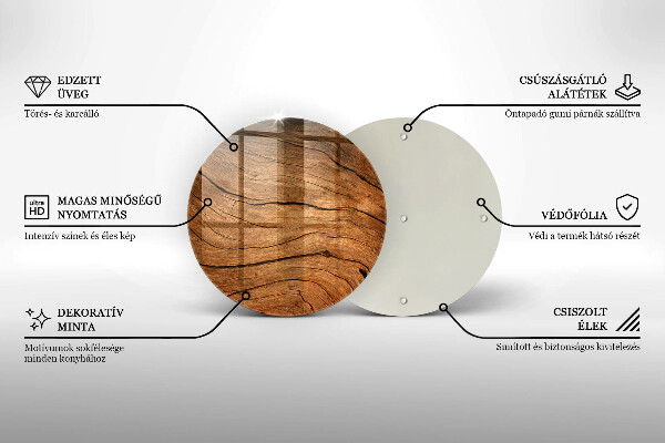 Glass worktop protector Wood board texture