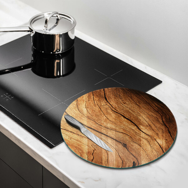 Glass worktop protector Wood board texture
