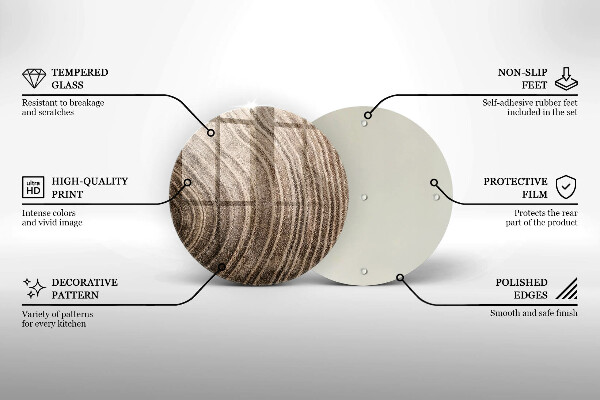 Chopping board glass Wood grain