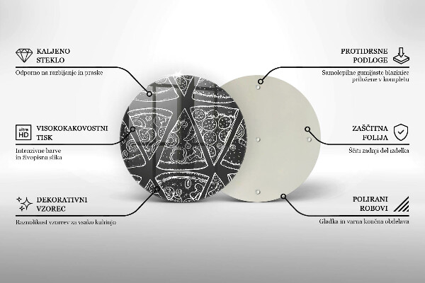 Chopping board glass Pizza illustration