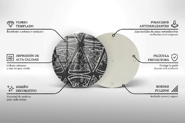 Chopping board glass Pizza illustration