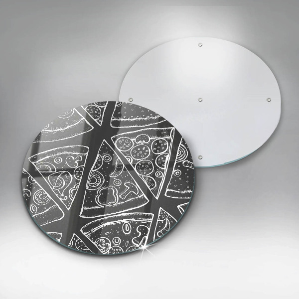 Chopping board glass Pizza illustration