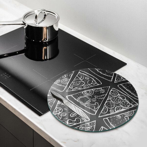 Chopping board glass Pizza illustration