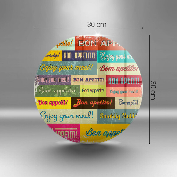 Chopping board glass Enjoy your meal transcriptions