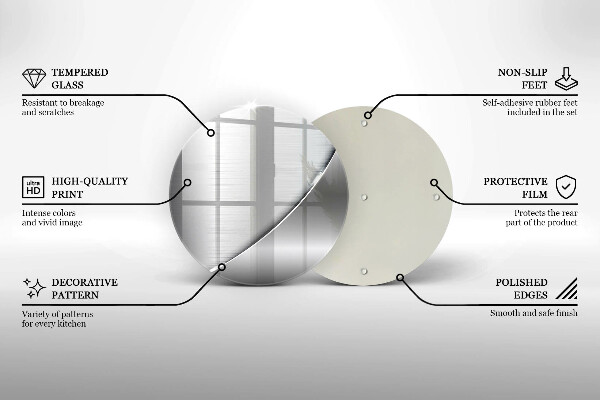 Glass worktop protector Metal shapes