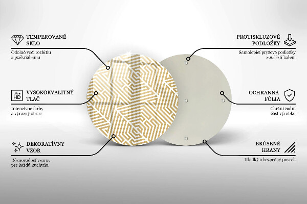 Glass worktop saver Geometric lines