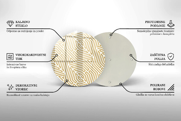 Glass worktop saver Geometric lines