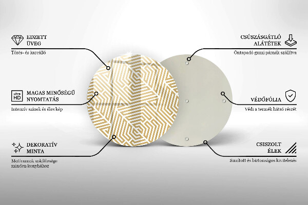 Glass worktop saver Geometric lines