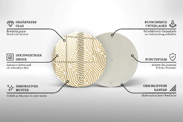 Glass worktop saver Geometric lines