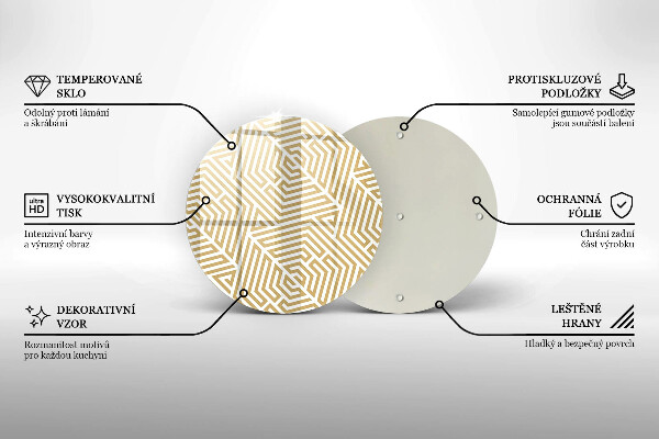 Glass worktop saver Geometric lines