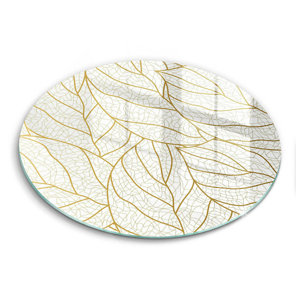 Glass worktop saver Line-art leaves pattern