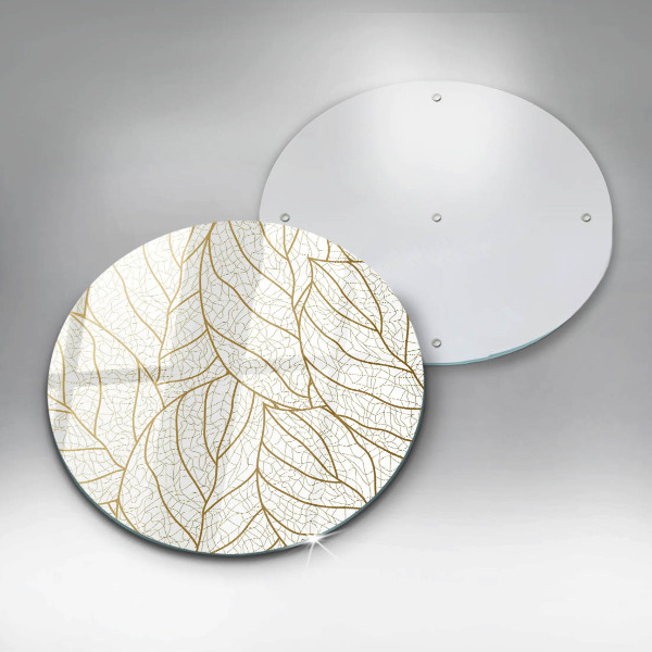 Glass worktop saver Line-art leaves pattern