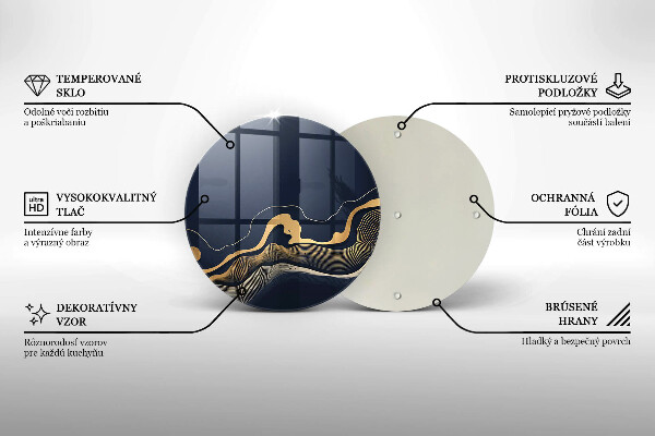 Glass worktop saver Abstraction golden lines