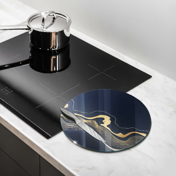Glass worktop saver Abstraction golden lines