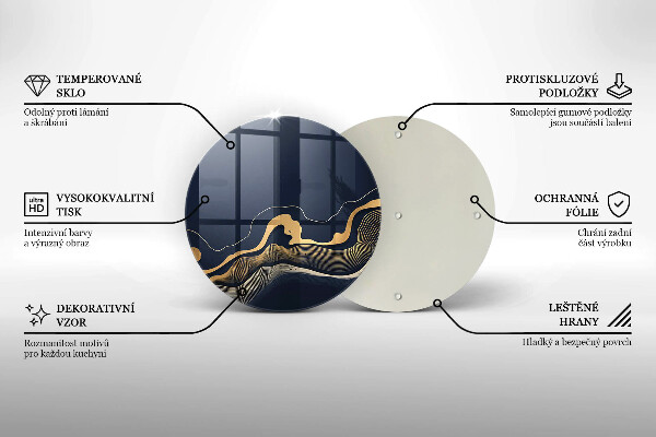 Glass worktop saver Abstraction golden lines