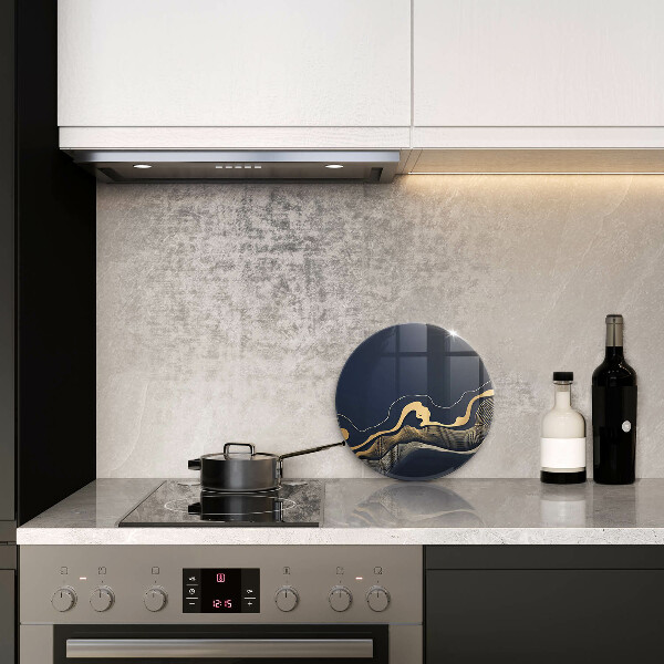 Glass worktop saver Abstraction golden lines