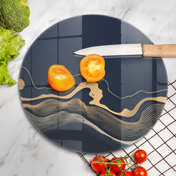 Glass worktop saver Abstraction golden lines