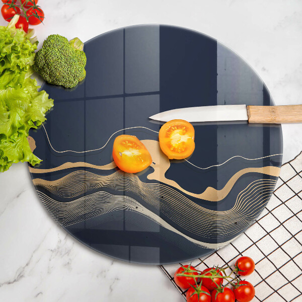 Glass worktop saver Abstraction golden lines