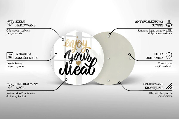 Glass worktop protector The inscription Enjoy Your Meal