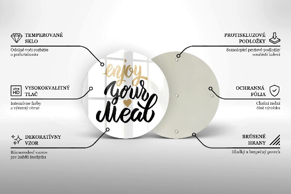 Glass worktop protector The inscription Enjoy Your Meal