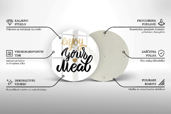 Glass worktop protector The inscription Enjoy Your Meal