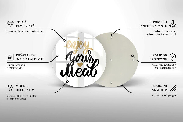 Glass worktop protector The inscription Enjoy Your Meal