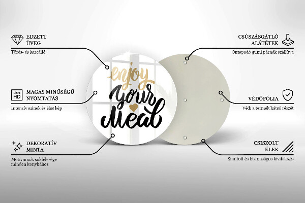 Glass worktop protector The inscription Enjoy Your Meal