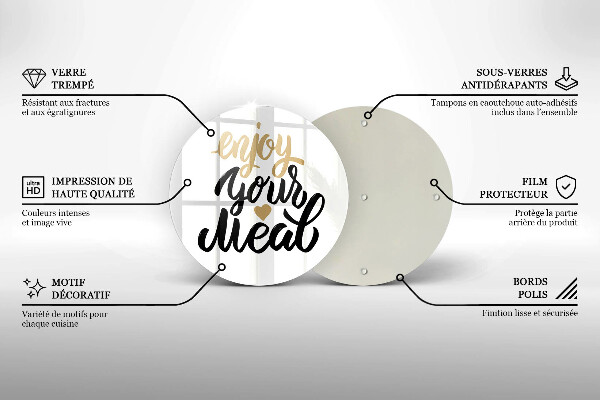 Glass worktop protector The inscription Enjoy Your Meal