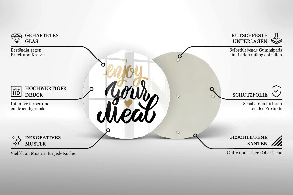 Glass worktop protector The inscription Enjoy Your Meal