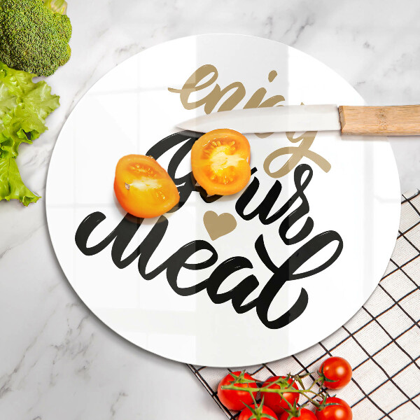 Glass worktop protector The inscription Enjoy Your Meal