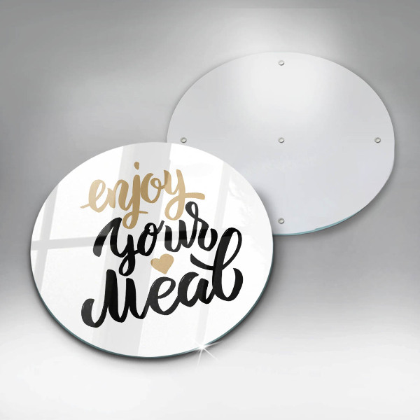 Glass worktop protector The inscription Enjoy Your Meal