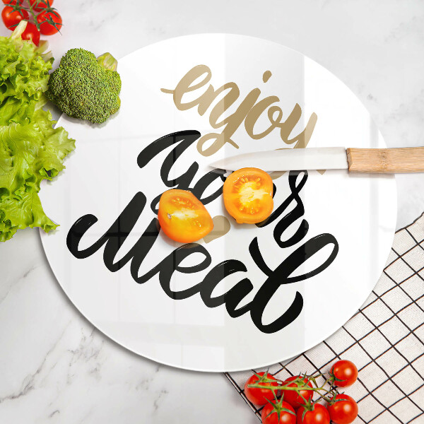 Glass worktop protector The inscription Enjoy Your Meal
