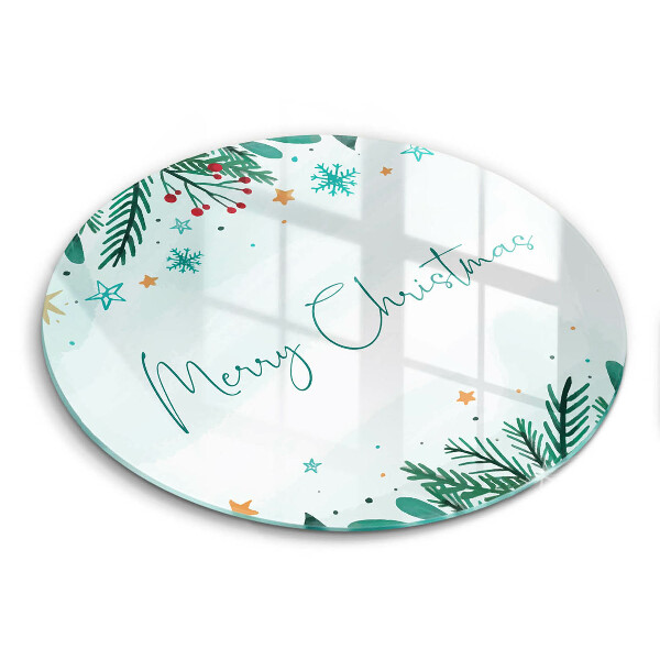 Glass worktop saver The inscription Merry Christmas