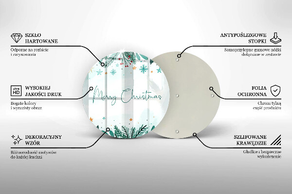 Glass worktop saver The inscription Merry Christmas