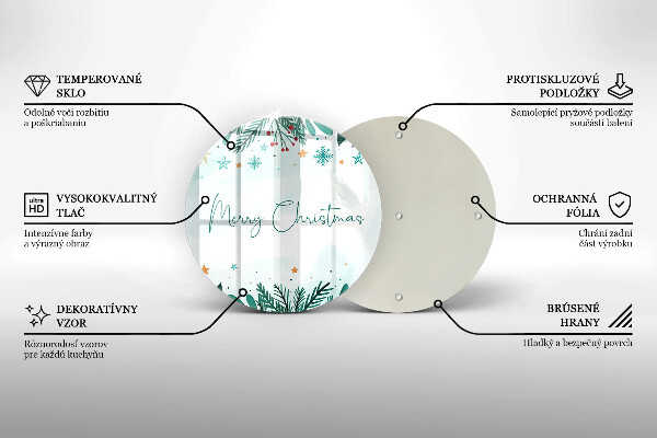 Glass worktop saver The inscription Merry Christmas