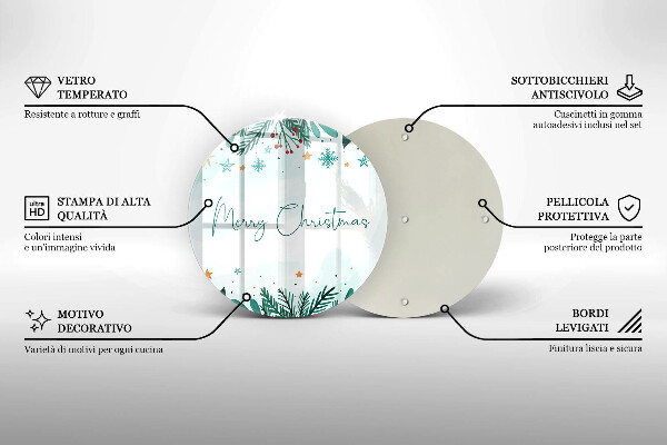 Glass worktop saver The inscription Merry Christmas