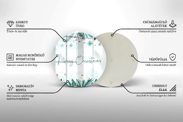 Glass worktop saver The inscription Merry Christmas