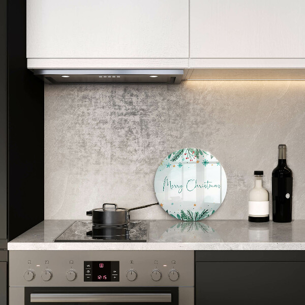 Glass worktop saver The inscription Merry Christmas