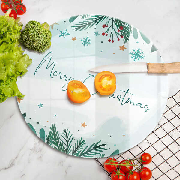 Glass worktop saver The inscription Merry Christmas