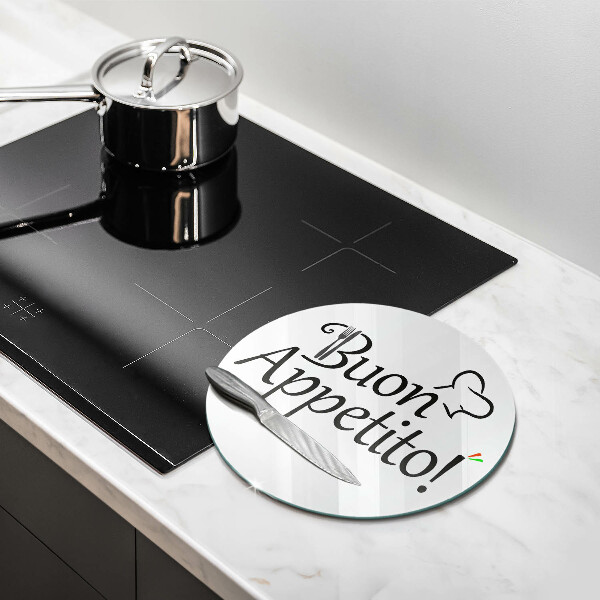 Chopping board glass The inscription Buon Appetito!