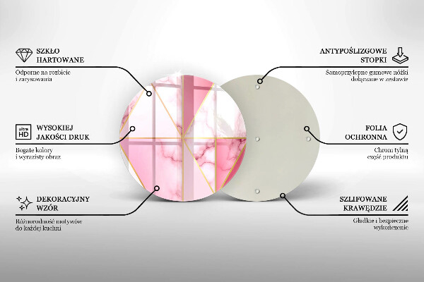 Glass worktop saver Geometric marble