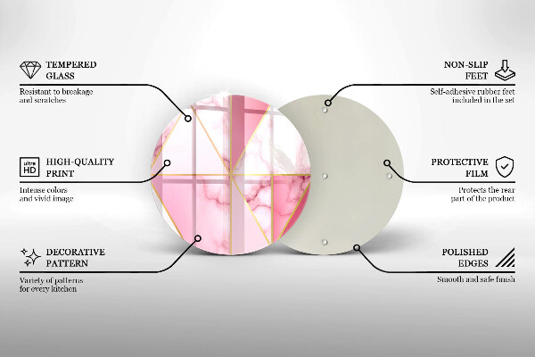Glass worktop saver Geometric marble