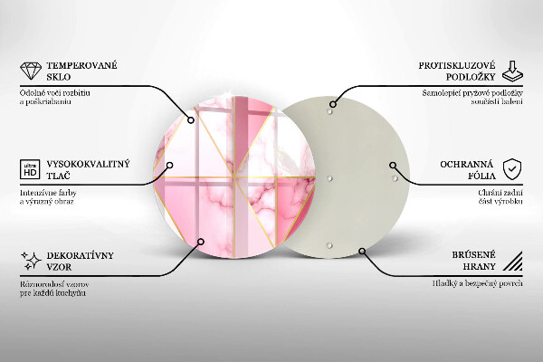 Glass worktop saver Geometric marble