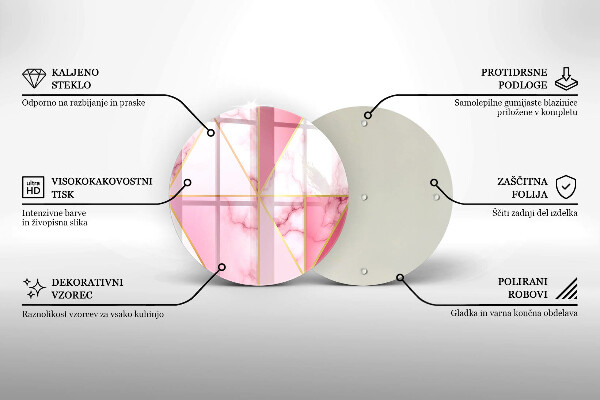 Glass worktop saver Geometric marble